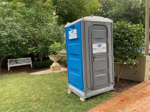 portable chemical toilet rental in garden