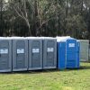 Series of portable toilets at an event in Sydney