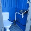 sewer connected builders toilet Hire with sink and water taps