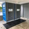 Dual units of portable chemical toilets with safety mats for hire in sydney for your next event